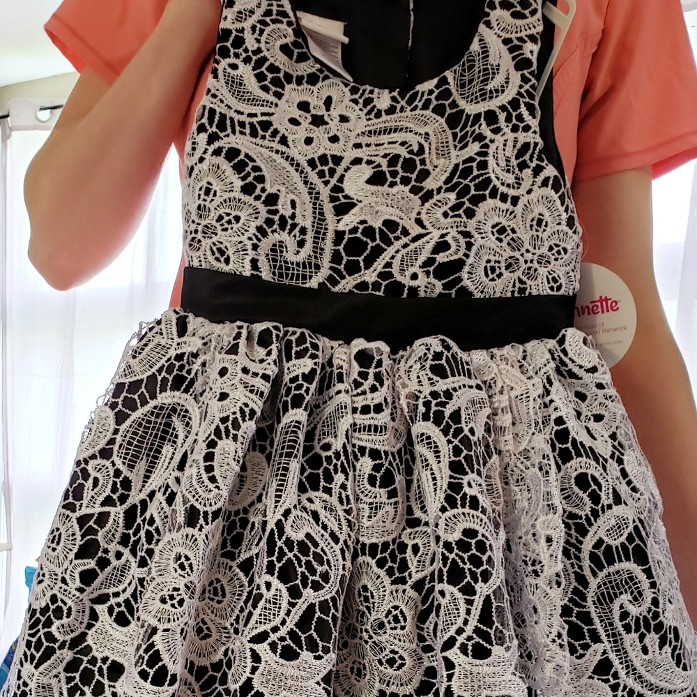Nannette Kids 6X Lace Over Black Gown - NWT